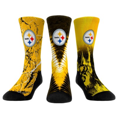 Unisex Pittsburgh Steelers Rock Em Socks 3-Pack Crew Socks Set