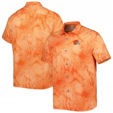 Cleveland Browns Tommy Bahama Coast Luminescent Fronds Camp IslandZone Button-Up Shirt - Orange