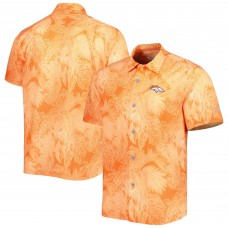 Denver Broncos Tommy Bahama Coast Luminescent Fronds Camp IslandZone Button-Up Shirt - Orange