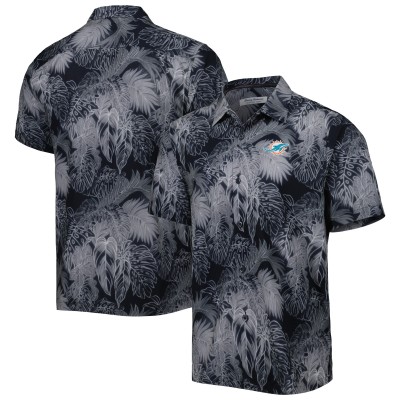 Рубашка с коротким рукавом Miami Dolphins Tommy Bahama Coast Luminescent Fronds Camp IslandZone - Black