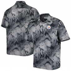 Pittsburgh Steelers Tommy Bahama Black Coast Luminescent Fronds Camp IslandZone Button-Up Shirt