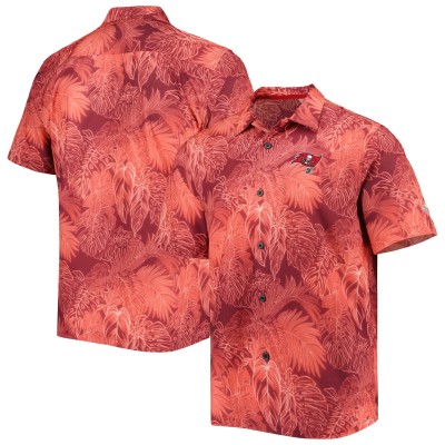 Рубашка с коротким рукавом Tampa Bay Buccaneers Tommy Bahama Coast Luminescent Fronds Camp IslandZone - Red