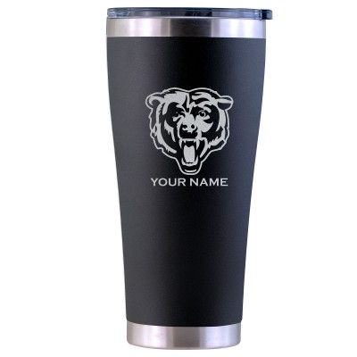 Chicago Bears Personalized 30oz. Laser Etched Black Tumbler