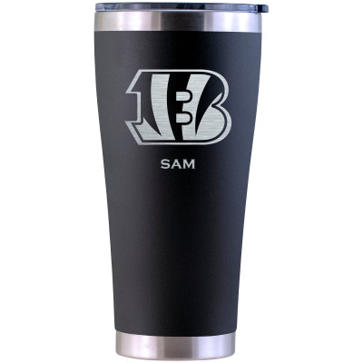 Именная термос Cincinnati Bengals 30oz. Laser Etched Black