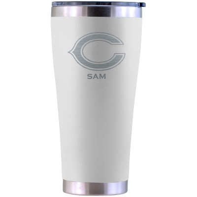 Chicago Bears Personalized 30oz. Laser Etched White Tumbler