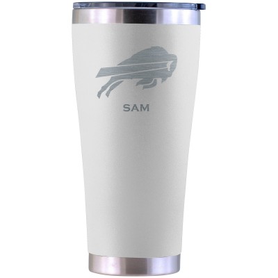 Buffalo Bills Personalized 30oz. Laser Etched White Tumbler