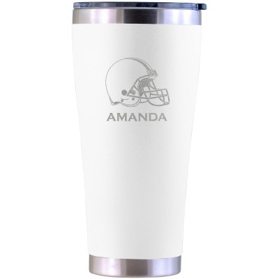 Cleveland Browns Personalized 30oz. Laser Etched White Tumbler