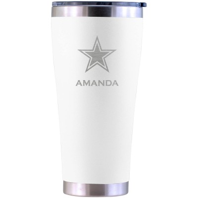 Dallas Cowboys Personalized 30oz. Laser Etched White Tumbler