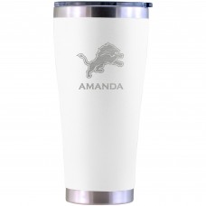 Detroit Lions Personalized 30oz. Laser Etched White Tumbler