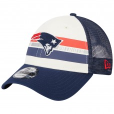 Бейсболка New England Patriots New Era Team Stripe Trucker 9FORTY - Cream/Navy