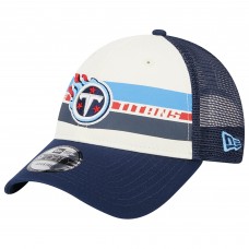 Бейсболка Tennessee Titans New Era Team Stripe Trucker 9FORTY - Cream/Navy