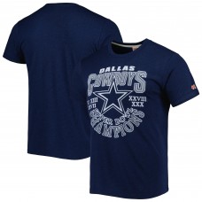 Dallas Cowboys Homage Super Bowl Classics Tri-Blend T-Shirt - Navy