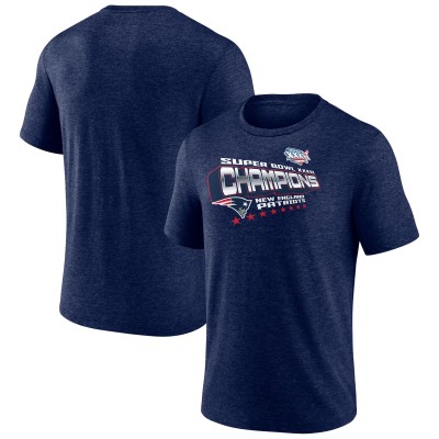 New England Patriots Navy Hometown Old-Fashioned Super Bowl XXXVI Champions Tri-Blend T-Shirt