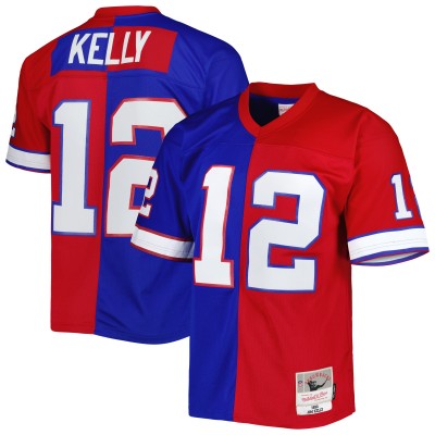 Игровая джерси Jim Kelly Buffalo Bills Mitchell & Ness 1990 Split Legacy Replica - Royal/Red