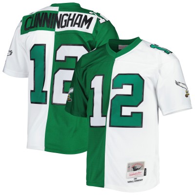 Игровая джерси Randall Cunningham Philadelphia Eagles Mitchell & Ness 1990 Split Legacy Replica - Kelly Green/White