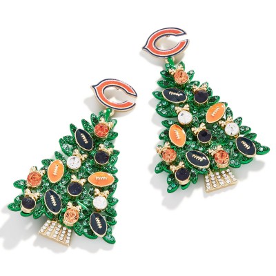 WoChicago Bears BaubleBar Tree Earrings