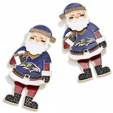 WoBaltimore Ravens BaubleBar Santa Claus Earrings