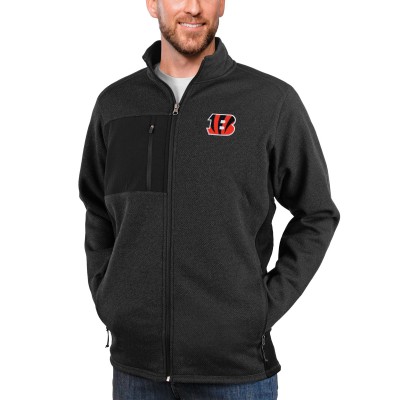 Кофта на молнии Cincinnati Bengals Antigua Course - Heathered Black