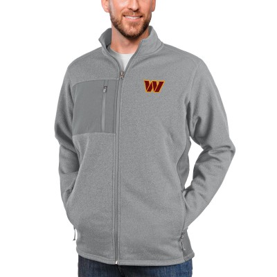 Кофта на молнии Washington Commanders Antigua Course - Heathered Gray