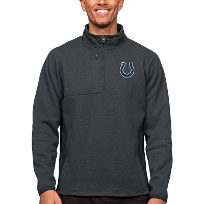Кофта с длинным рукавом на короткой молнии Indianapolis Colts Antigua Course- Heathered Charcoal