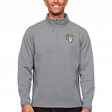 Кофта с длинным рукавом на короткой молнии Los Angeles Rams Antigua Course- Heathered Gray