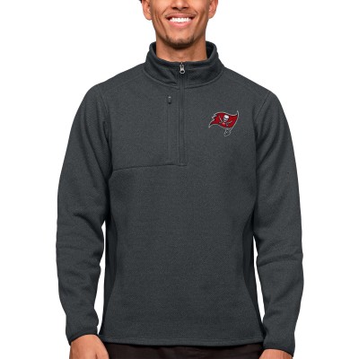 Кофта на короткой молнии Tampa Bay Buccaneers Antigua Course - Heathered Charcoal