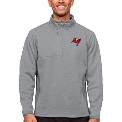 Кофта на короткой молнии Tampa Bay Buccaneers Antigua Course - Heathered Gray