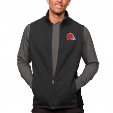 Cleveland Browns Antigua Course Full-Zip Vest - Heathered Black