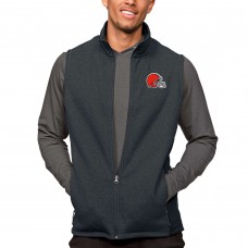 Cleveland Browns Antigua Course Full-Zip Vest - Heathered Charcoal