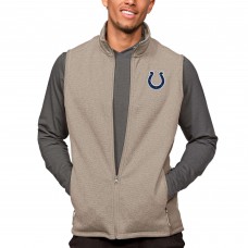 Indianapolis Colts Antigua Course Full-Zip Vest - Oatmeal