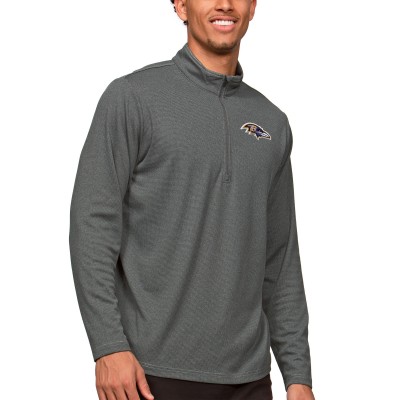 Кофта с длинным рукавом на короткой молнии Baltimore Ravens Antigua Epic- Heathered Charcoal