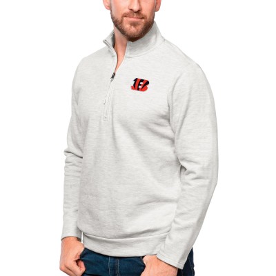 Кофта на короткой молнии Cincinnati Bengals Antigua Gambit - Heathered Gray