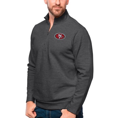Кофта на короткой молнии San Francisco 49ers Antigua Gambit - Heathered Charcoal