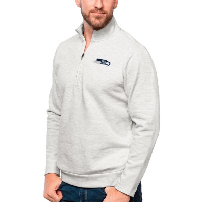 Кофта с длинным рукавом на короткой молнии Seattle Seahawks Antigua Gambit- Heathered Gray