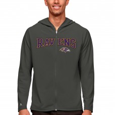 Baltimore Ravens Antigua Legacy Full-Zip Hoodie - Charcoal