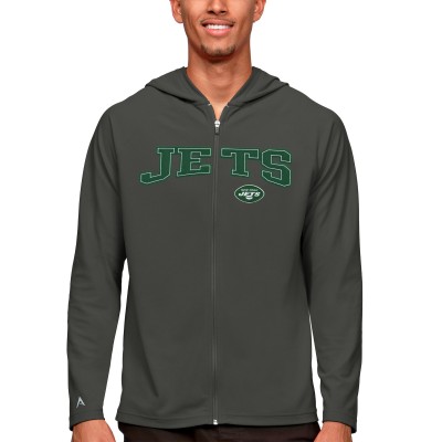 Толстовка на молнии New York Jets Antigua Legacy - Charcoal