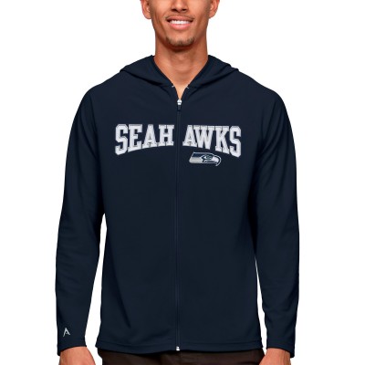 Толстовка на молнии Seattle Seahawks Antigua Legacy - College Navy