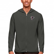 Atlanta Falcons Antigua Logo Legacy Full-Zip Hoodie - Charcoal