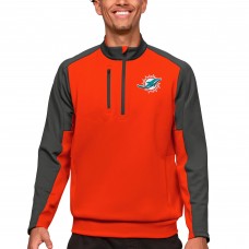 Miami Dolphins Antigua Orange Team Quarter-Zip Pullover Top