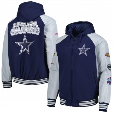 Толстовка на молнии Dallas Cowboys G-III Sports by Carl Banks 5X Super Bowl Champions Defender Varsity Raglan - Navy