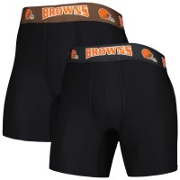 Две пары трусов боксеров Cleveland Browns Concepts Sport - Black/Brown