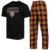 Пижама футболка и штаны Cincinnati Bengals Concepts Sport Badge - Black/Orange