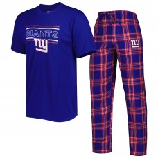 Пижама футболка и штаны New York Giants Concepts Sport Badge - Royal/Red