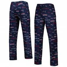 New England Patriots Concepts Sport Breakthrough Allover Print Knit Sleep Pants - Navy