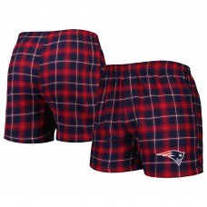 New England Patriots Concepts Sport Ledger Flannel Boxers - Navy/Red