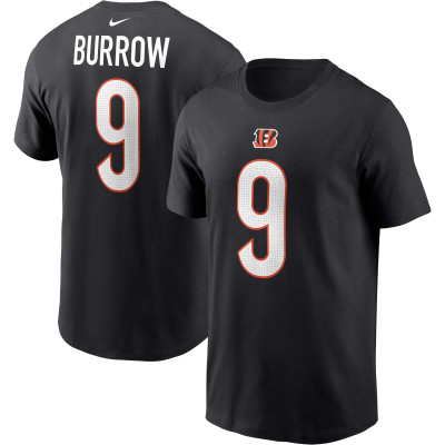 Футболка Cincinnati Bengals Joe Burrow Nike Black Name & Number