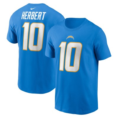Футболка с номером Justin Herbert Los Angeles Chargers Nike - Powder Blue