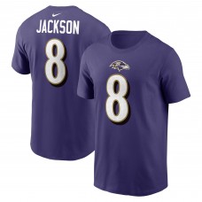 Футболка с номером Lamar Jackson Baltimore Ravens Nike - Purple