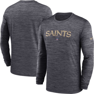 Футболка с длинным рукавом New Orleans Saints Nike Sideline Team Velocity Performance - Black