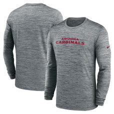 Футболка с длинным рукавом Arizona Cardinals Nike Heather Gray Sideline Team Velocity Performance Футболка с длинным рукавом Arizona Cardinals Nike Heather Gray Sideline Team Velocity Performance